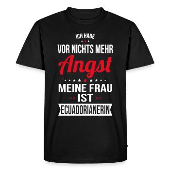Ma femme est équatorienne - idée cadeau humour - T-shirt Premium bio Homme - noir - Devant - Nico (187cm)