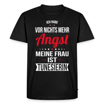 My wife is Tunisian - gift idea humor - Men's Premium Organic T-Shirt - black - Front - Nico (187cm)