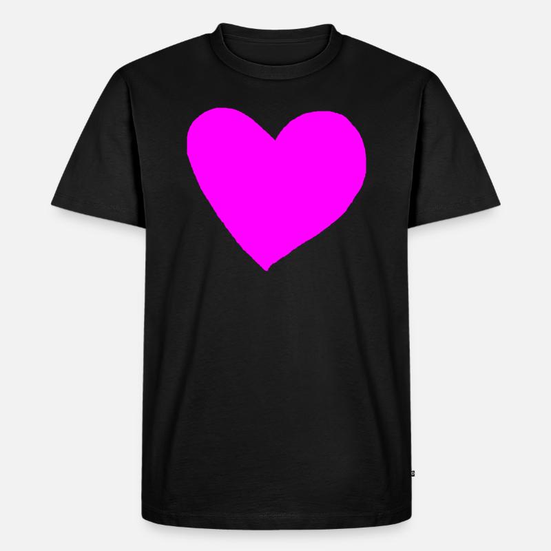 Herz pink rosa Geschenkidee - Männer Premium Bio T-Shirt - Schwarz
