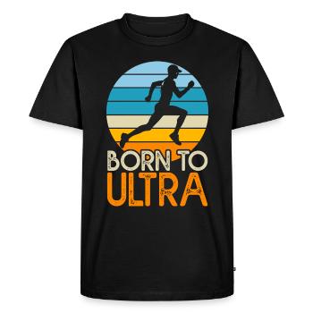 Born to ultra cadeau humour running triathlon - T-shirt Premium bio Homme - noir - Devant - Nico (187cm)