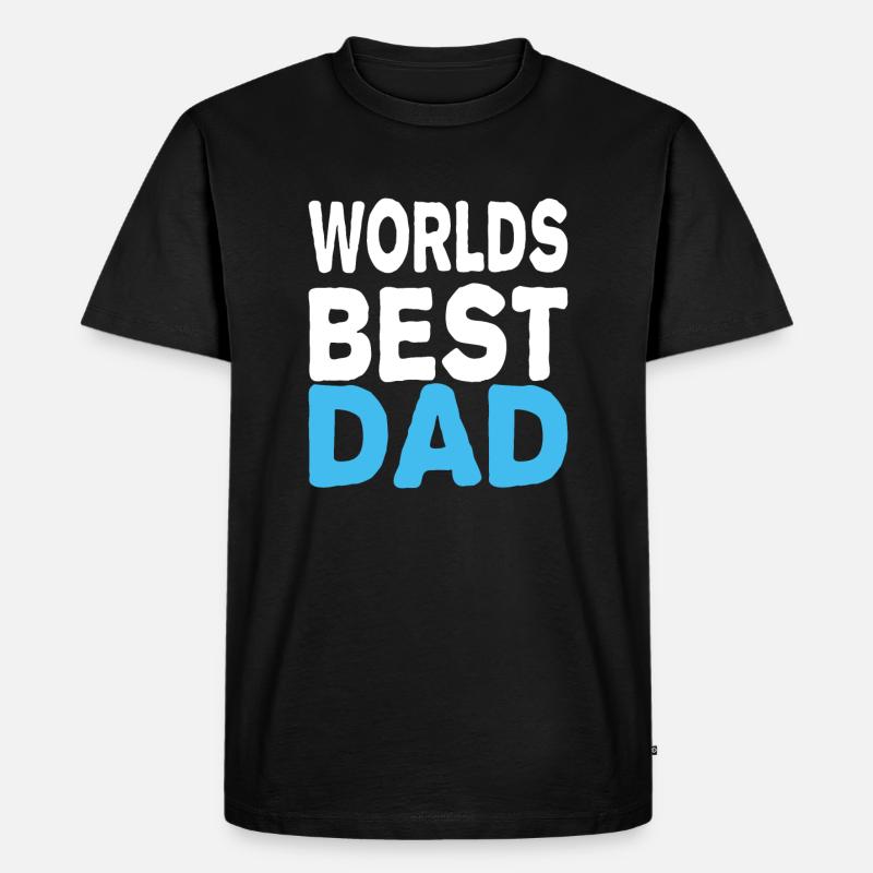 Worlds Best Dad - Männer Premium Bio T-Shirt - Schwarz