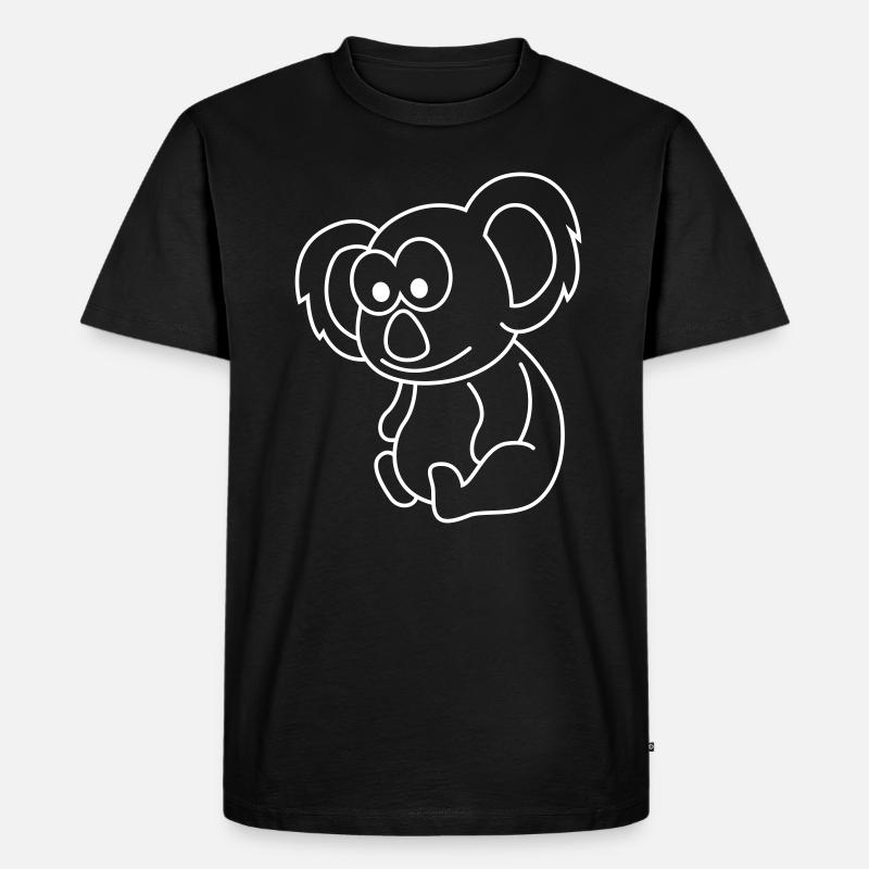 Koala Comic Tier - Männer Premium Bio T-Shirt - Schwarz