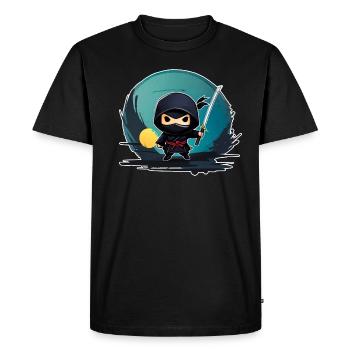 Mignon petit ninja avec épée katana - T-shirt Premium bio Homme - noir - Devant - Nico (187cm)