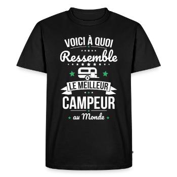 Voici à quoi ressemble le meilleur campeur - T-shirt Premium bio Homme - noir - Devant - Nico (187cm)
