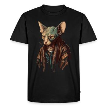 Sphinx Cat - Men's Premium Organic T-Shirt - black - Front - Nico (187cm)