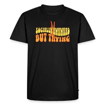 Rétro Dépression Drôle Gérer l’anxiété sociale - T-shirt Premium bio Homme - noir - Devant - Nico (187cm)
