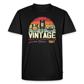 Cadeau Millésime 1967 - T-shirt Premium bio Homme - noir - Devant - Nico (187cm)