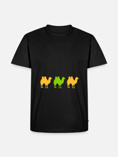 kamel höcker herde wüste - Männer Premium Bio T-Shirt - Schwarz
