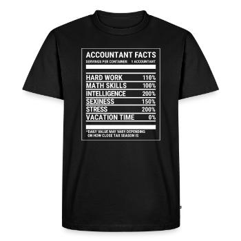 Buchhalter-Nährwert-Tatsachen Lustiges CPA Geschenk-T-Shirt - Männer Premium Bio T-Shirt - Schwarz - Vorne - Nico (187cm)