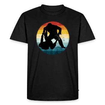Retro Brazilian Jiu-Jitsu - Men's Premium Organic T-Shirt - black - Front - Nico (187cm)