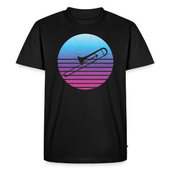 Brass Band Ladies Gentlemen Trombonist Trombone - Men's Premium Organic T-Shirt - black - Front - Nico (187cm)