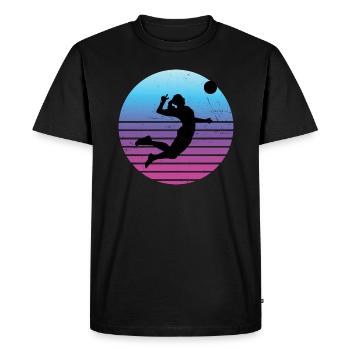 Joueur de volleyball masculin - T-shirt Premium bio Homme - noir - Devant - Nico (187cm)