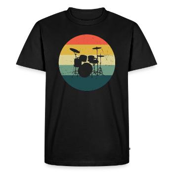 Drummer Men Drummer Drummer - Men's Premium Organic T-Shirt - black - Front - Nico (187cm)