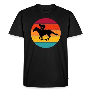 Équitation Hommes Femmes Dressage Sport équestre - T-shirt Premium bio Homme - noir - Devant - Nico (187cm)