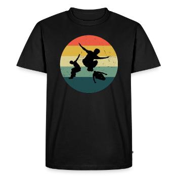 Parcours Free Running Free Runner Parkour Women - Men's Premium Organic T-Shirt - black - Front - Nico (187cm)