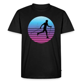 Femmes Hommes Marcheur Nordique Marcheur Marcheur Marche - T-shirt Premium bio Homme - noir - Devant - Nico (187cm)