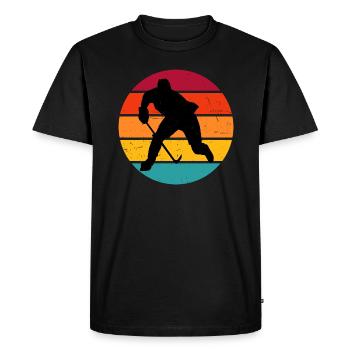 Joueur de hockey sur glace masculin Jeux de hockey sur glace - T-shirt Premium bio Homme - noir - Devant - Nico (187cm)