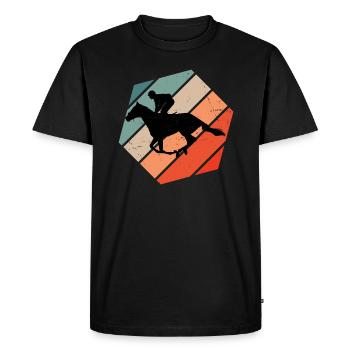 Dressage Hommes Sport équestre Chasse Equitation Femmes - T-shirt Premium bio Homme - noir - Devant - Nico (187cm)