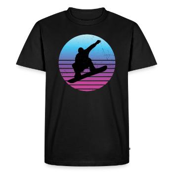Snowboarder Hommes Sports d’hiver Snowboard Snowboard - T-shirt Premium bio Homme - noir - Devant - Nico (187cm)