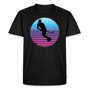 Women's Floorball Men Innebandy Hockey Salibandy - Men's Premium Organic T-Shirt - black - Front - Nico (187cm)
