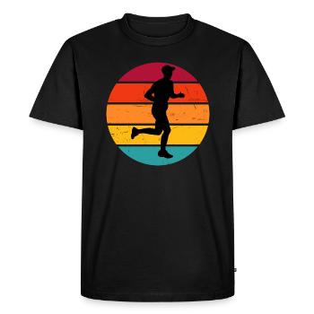 Course de cross-country Course de fond Jogging Femmes - T-shirt Premium bio Homme - noir - Devant - Nico (187cm)