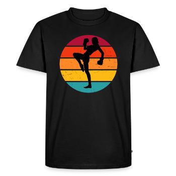 Kickboxing Hommes Kickboxing Boxe Kickboxing Kickboxing - T-shirt Premium bio Homme - noir - Devant - Nico (187cm)