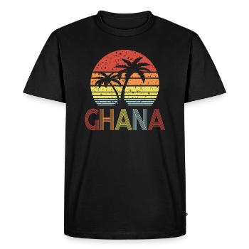 Ghana - T-shirt Premium bio Homme - noir - Devant - Nico (187cm)