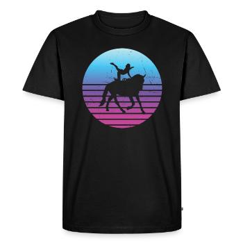Exercices d’équilibre de voltige d’équipe de performance équestre - T-shirt Premium bio Homme - noir - Devant - Nico (187cm)