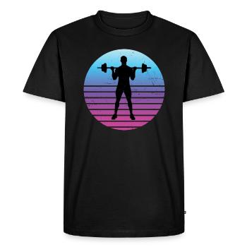 Fitness Cardio Haltérophilie Hommes Femmes Endurance - T-shirt Premium bio Homme - noir - Devant - Nico (187cm)
