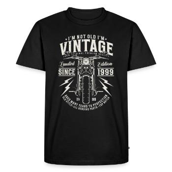 1999 Vintage Anniversaire Vintage Moto - T-shirt Premium bio Homme - noir - Devant - Nico (187cm)