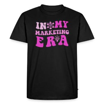 In My Marketing Era - Men's Premium Organic T-Shirt - black - Front - Nico (187cm)
