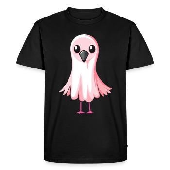 Flamant rose Halloween bande dessinée fantôme - T-shirt Premium bio Homme - noir - Devant - Nico (187cm)