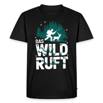 Chasseur Chasse Chasse Vêtements de chasse - T-shirt Premium bio Homme - noir - Devant - Nico (187cm)