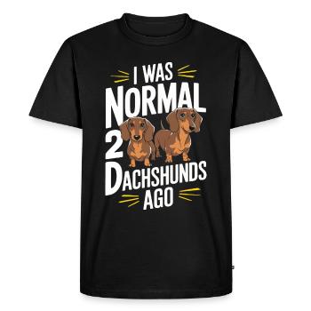 Chien teckel - T-shirt Premium bio Homme - noir - Devant - Nico (187cm)