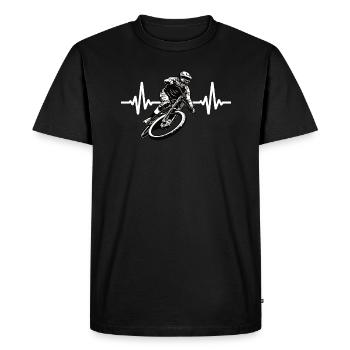 Vélo de montagne vélo descente fréquence cardiaque - T-shirt Premium bio Homme - noir - Devant - Nico (187cm)