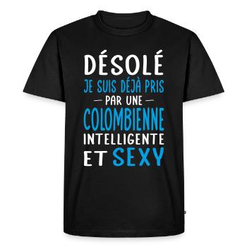 Désolé déjà pris par une Colombienne sexy - T-shirt Premium bio Homme - noir - Devant - Nico (187cm)