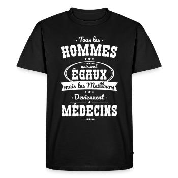 Hommes égaux les meilleurs deviennent médecins - T-shirt Premium bio Homme - noir - Devant - Nico (187cm)