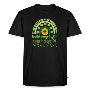 Construisez votre chance, n’attendez pas - T-shirt Premium bio Homme - noir - Devant - Nico (187cm)