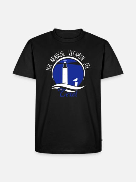 Vitamin See Texel_Leuchtt - Männer Premium Bio T-Shirt - Schwarz