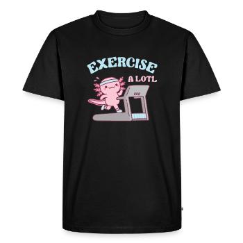Mignon Axolotl Exercice A Lotl Sur Tapis roulant - T-shirt Premium bio Homme - noir - Devant - Nico (187cm)