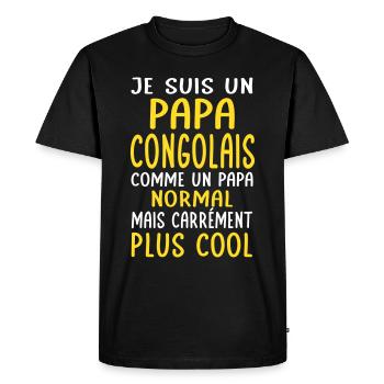 Papa Congolais comme un papa normal plus cool - T-shirt Premium bio Homme - noir - Devant - Nico (187cm)