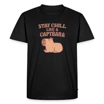 Mignon Capybara Restez Chill Comme Un Capybara - T-shirt Premium bio Homme - noir - Devant - Nico (187cm)