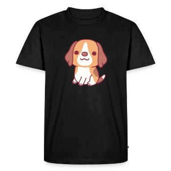 Mignon petit chiot de chien beagle - T-shirt Premium bio Homme - noir - Devant - Nico (187cm)