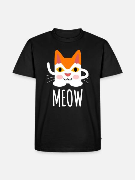 Sød kat miav illustration - Herre Premium økologisk T-shirt - sort
