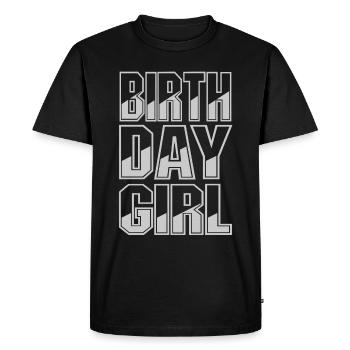 Fille d’anniversaire - T-shirt Premium bio Homme - noir - Devant - Nico (187cm)