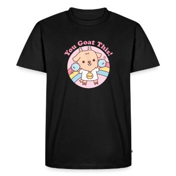 Cute Goat Cheerleader You Goat This Pun - Men's Premium Organic T-Shirt - black - Front - Nico (187cm)