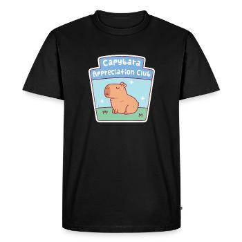 Cute Capybara Appreciation Club - Men's Premium Organic T-Shirt - black - Front - Nico (187cm)