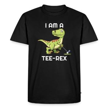 I'm A Tee Rex Dinosaur Golfing Golfer - Men's Premium Organic T-Shirt - black - Front - Nico (187cm)