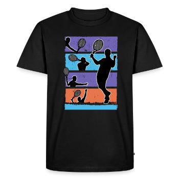 padel padel tennis padeltennis player paddle padle - Men's Premium Organic T-Shirt - black - Front - Nico (187cm)