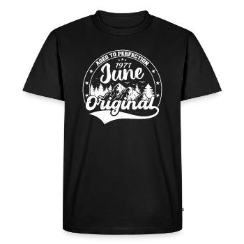 Juin 1971 Vieilli à la perfection Millésime original 1971 - T-shirt Premium bio Homme - noir - Devant - Nico (187cm)